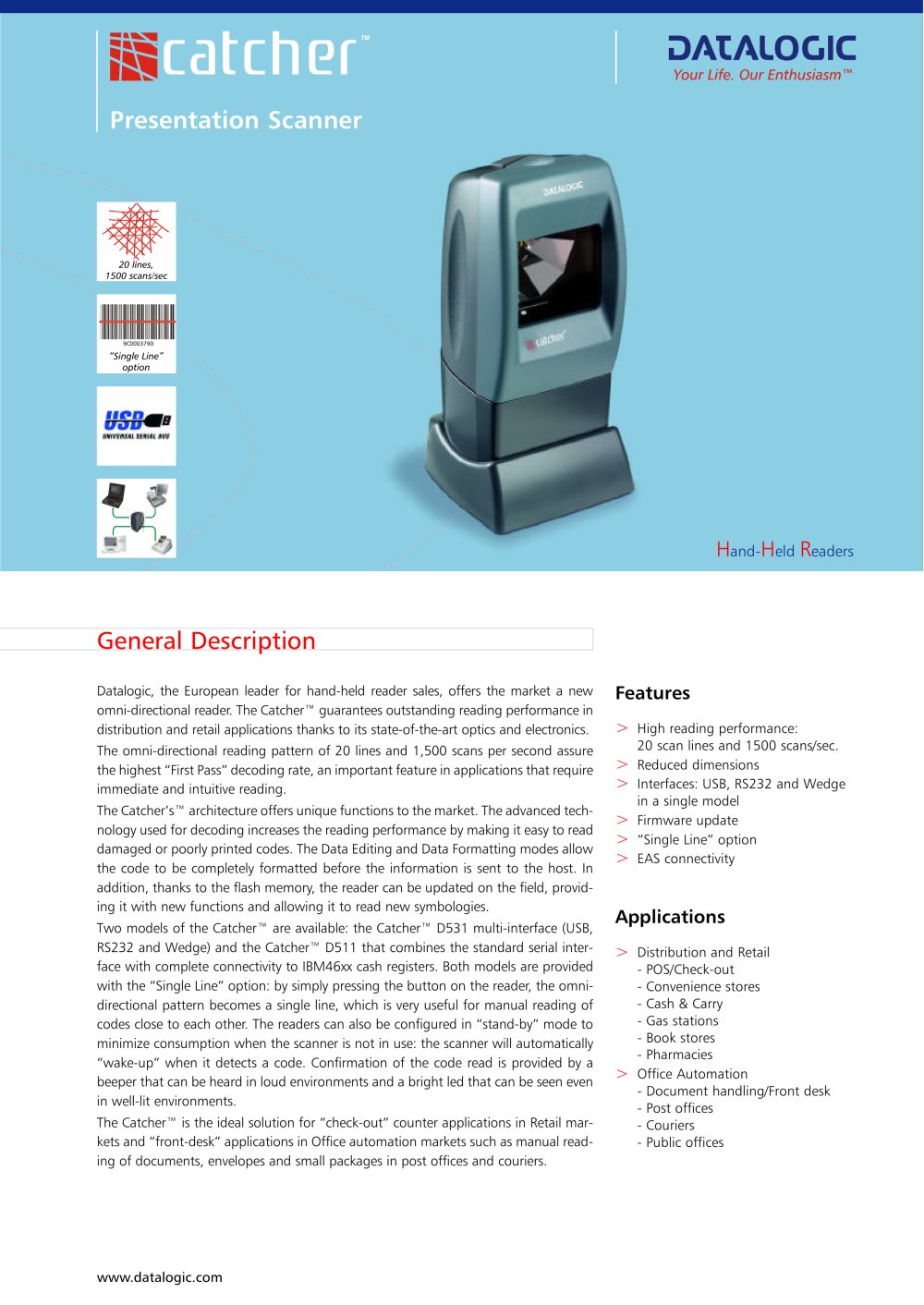 Catcher Presentation Scanner - DATALOGIC