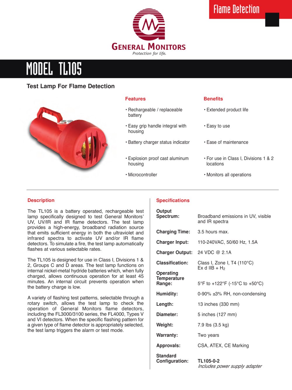 Test Lamps for General Monitors Flame Detectors - General Monitors