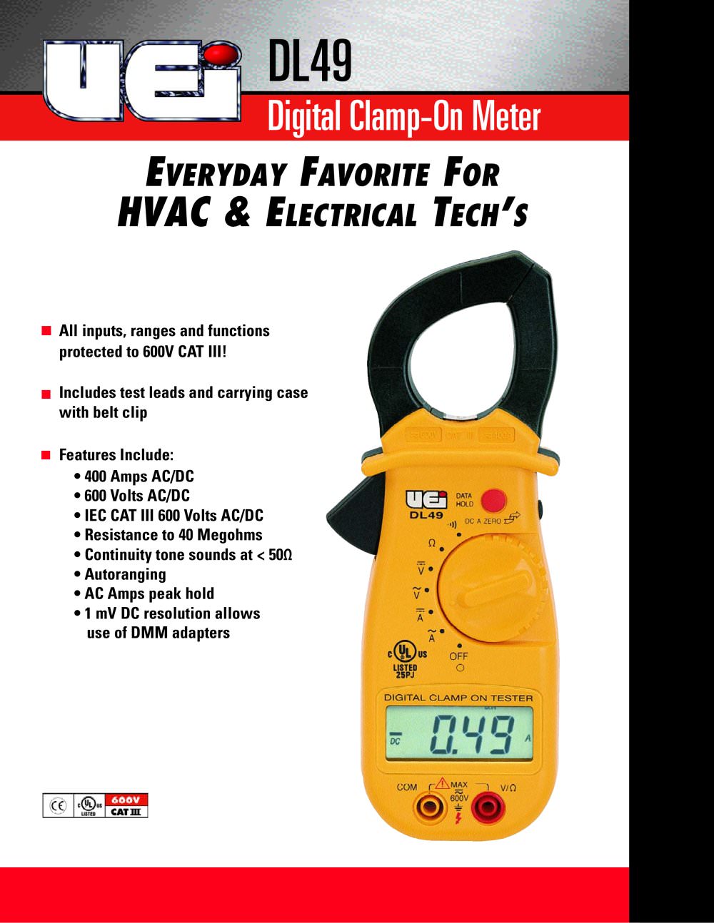 DL49 Digital Clamp-on Multimeter - Kane International