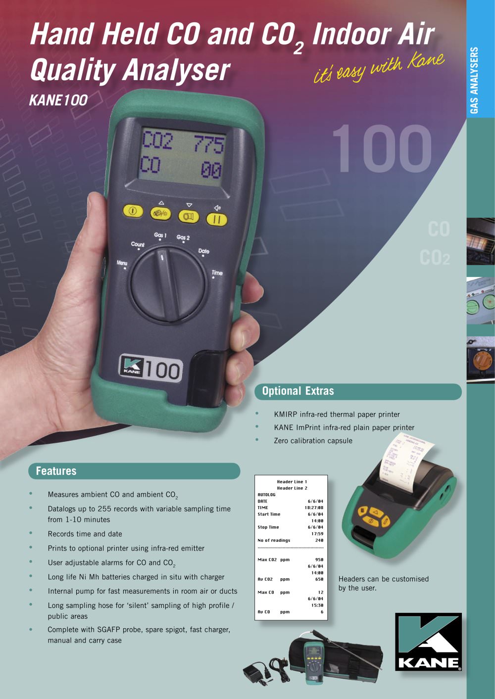 KANE100-1 Indoor Air Quality Analyser - Kane International