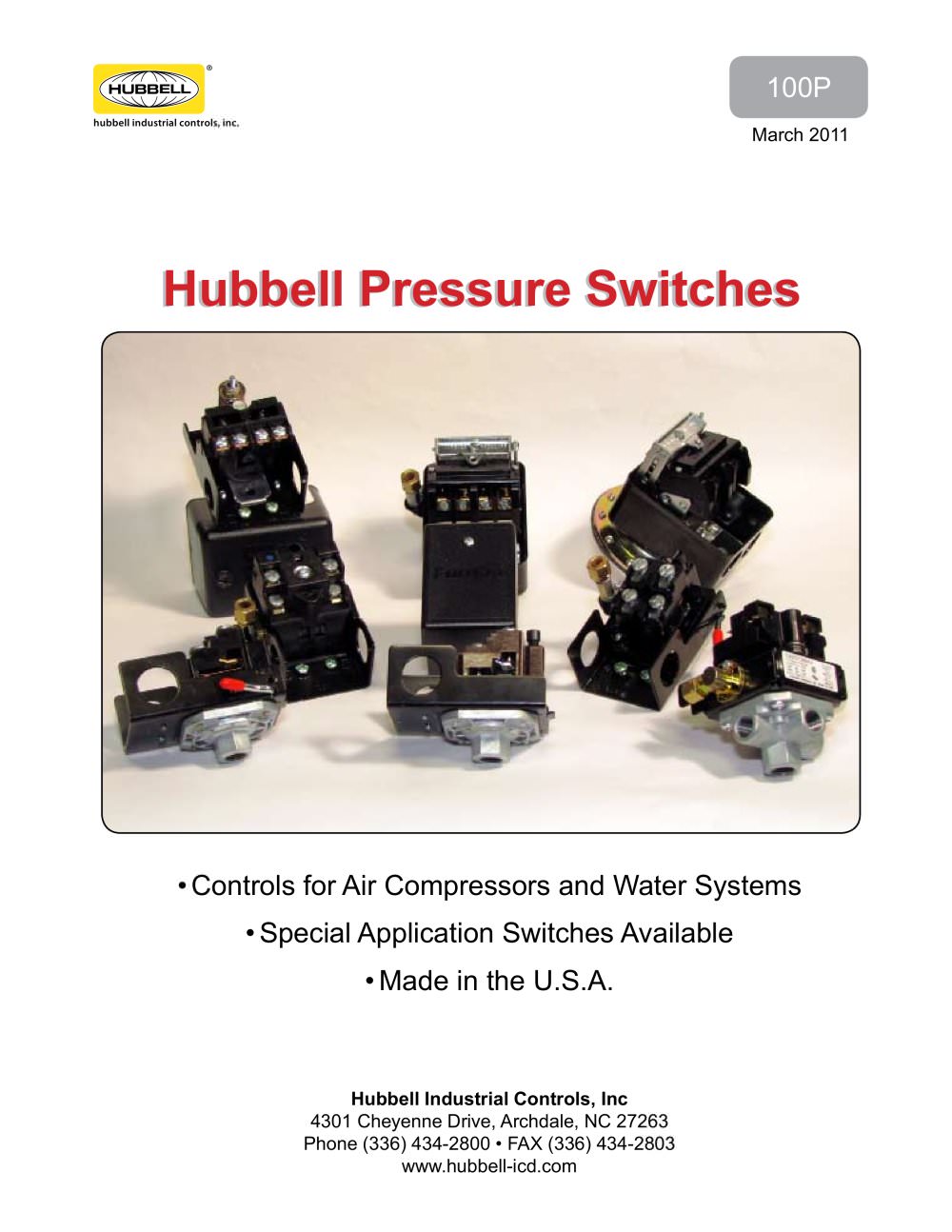 100P - Pressure Switches - Hubbell Industrial Controls