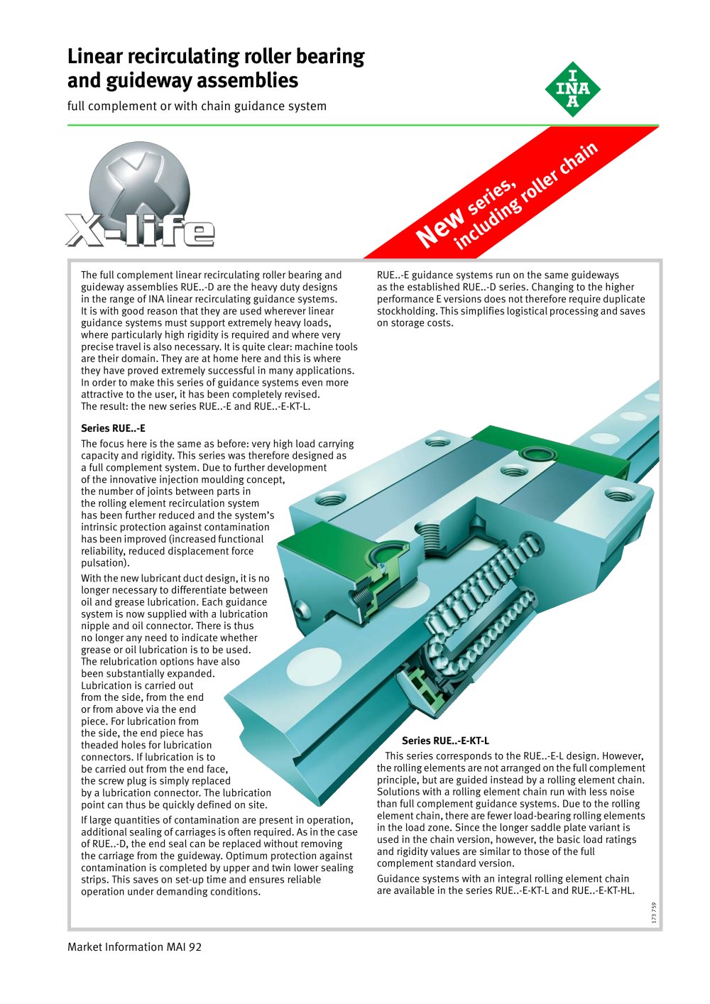 Linear recirculating roller bearing and guideway assemblies (MAI 92) - Schaeffler Technologies GmbH & Co. KG - INA