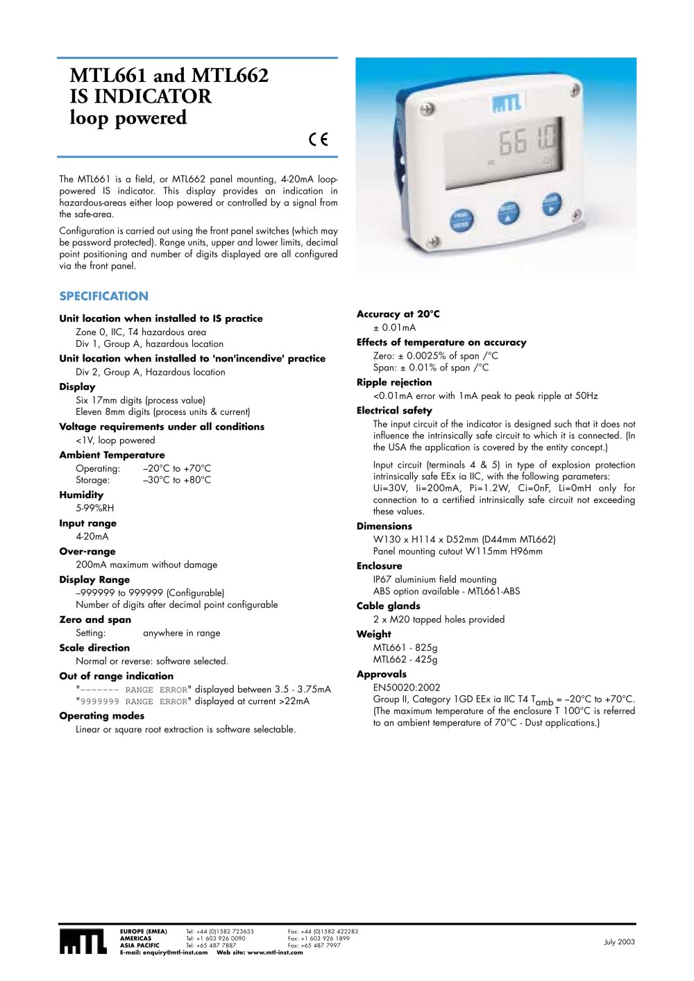 MTL INSTRUMENT - 3076