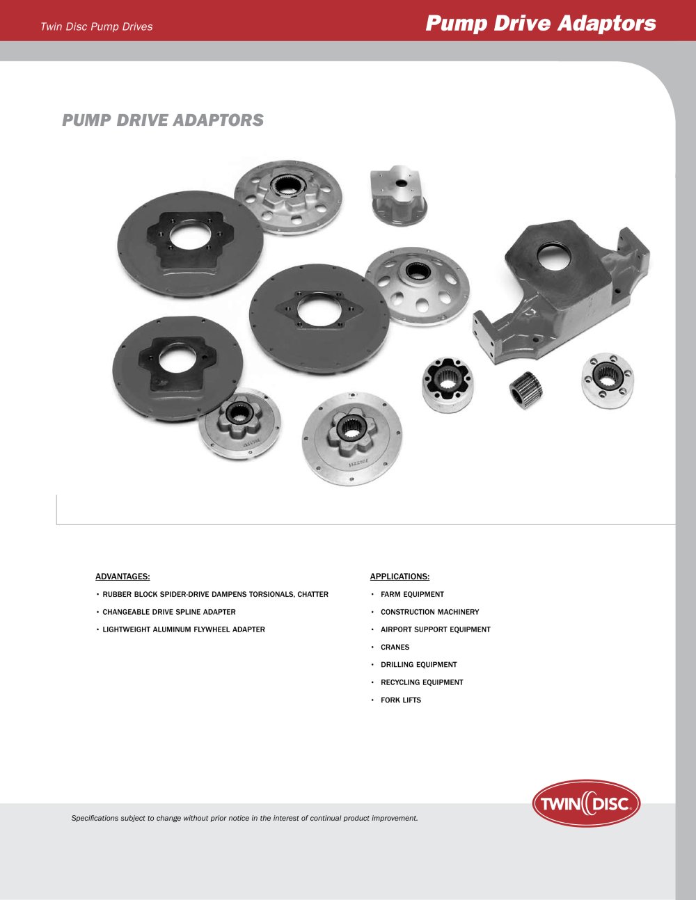 Single Pad Adapters - Twin Disc