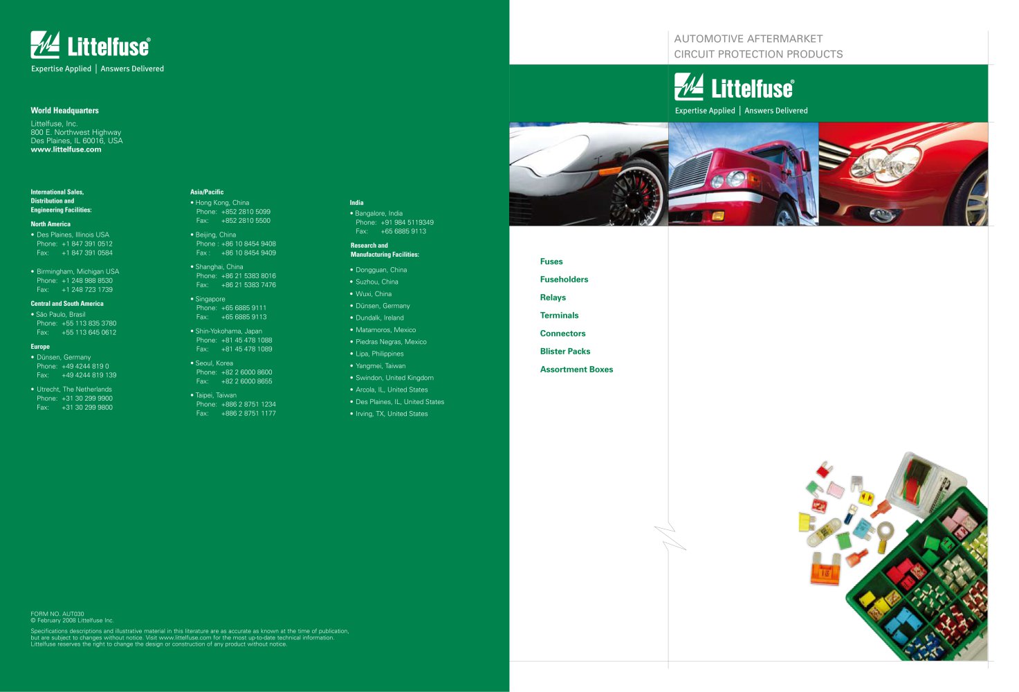 Europe, Middle East, Africa and SE Asia Automotive Aftermarket Catalog - Littelfuse