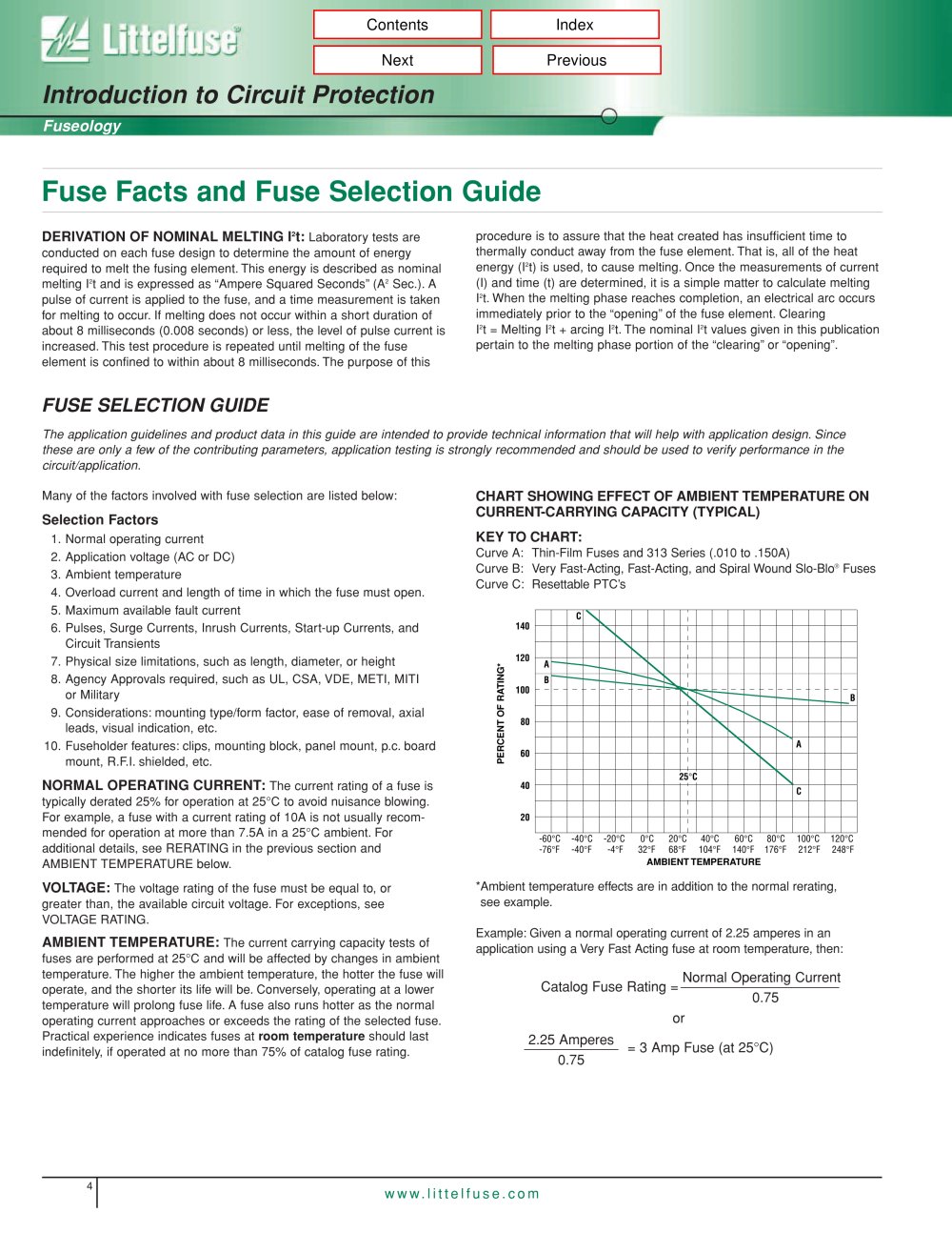 Temperature Derating For Electronic Fuses Catalog - Littelfuse
