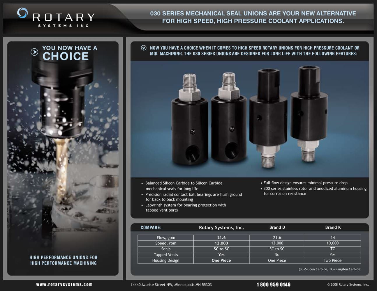 High Performance Unions for High Performance Machining - Rotary Systems, Inc.