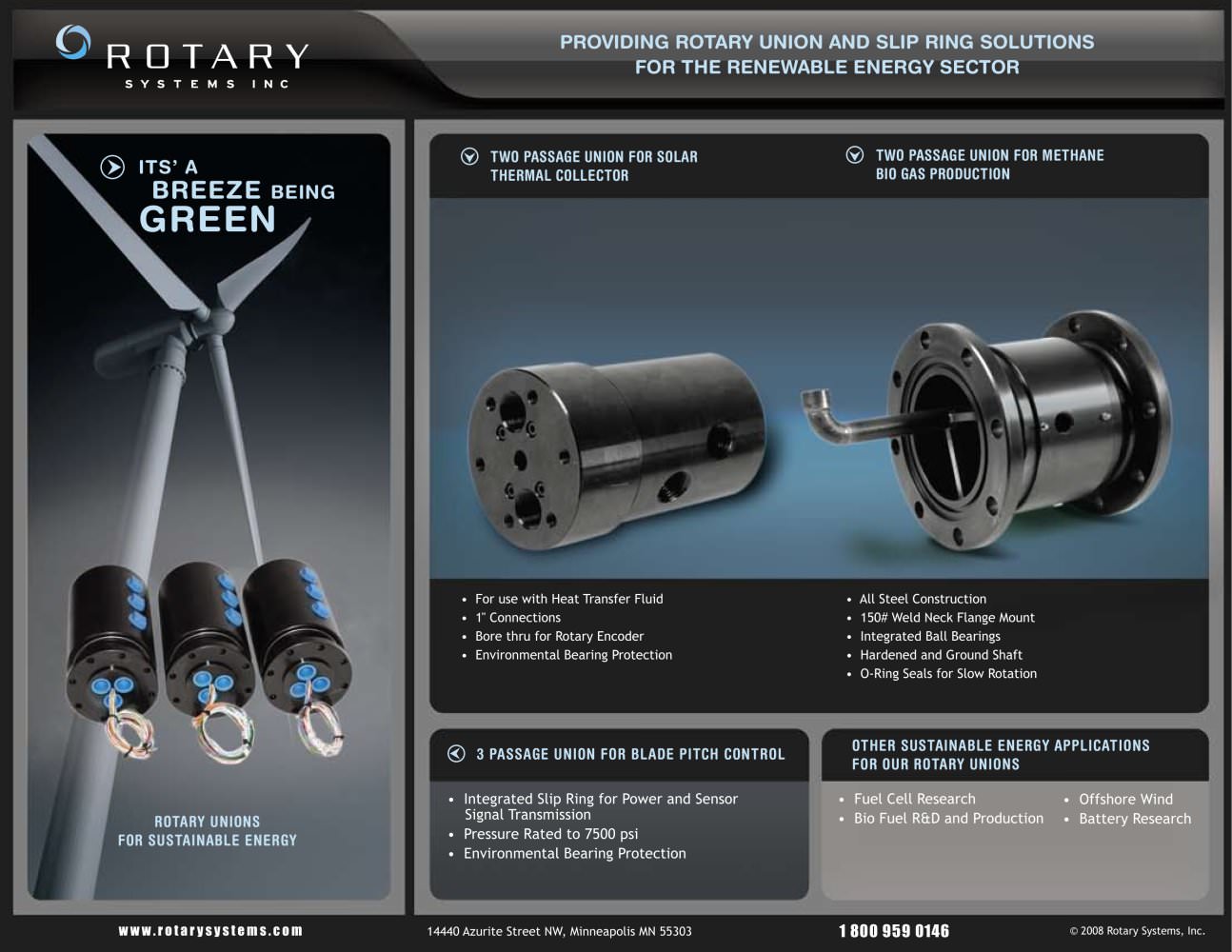 Rotary Unions for Sustainable Energy - Rotary Systems, Inc.