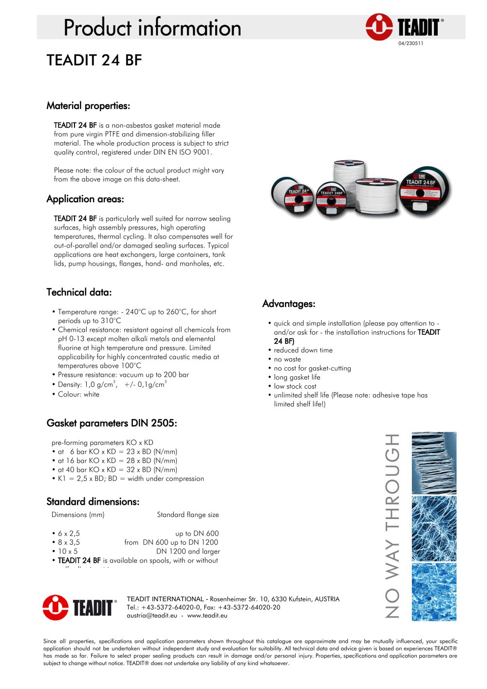 teadit 24 bf ptfe joint sealant tape teadit pdf catalogue ptfe data sheet