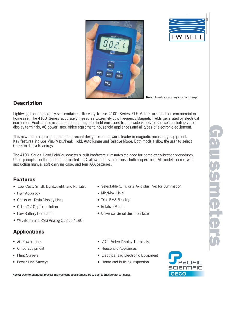 4100 Series ELF Meters - Sypris T&M - FW Bell