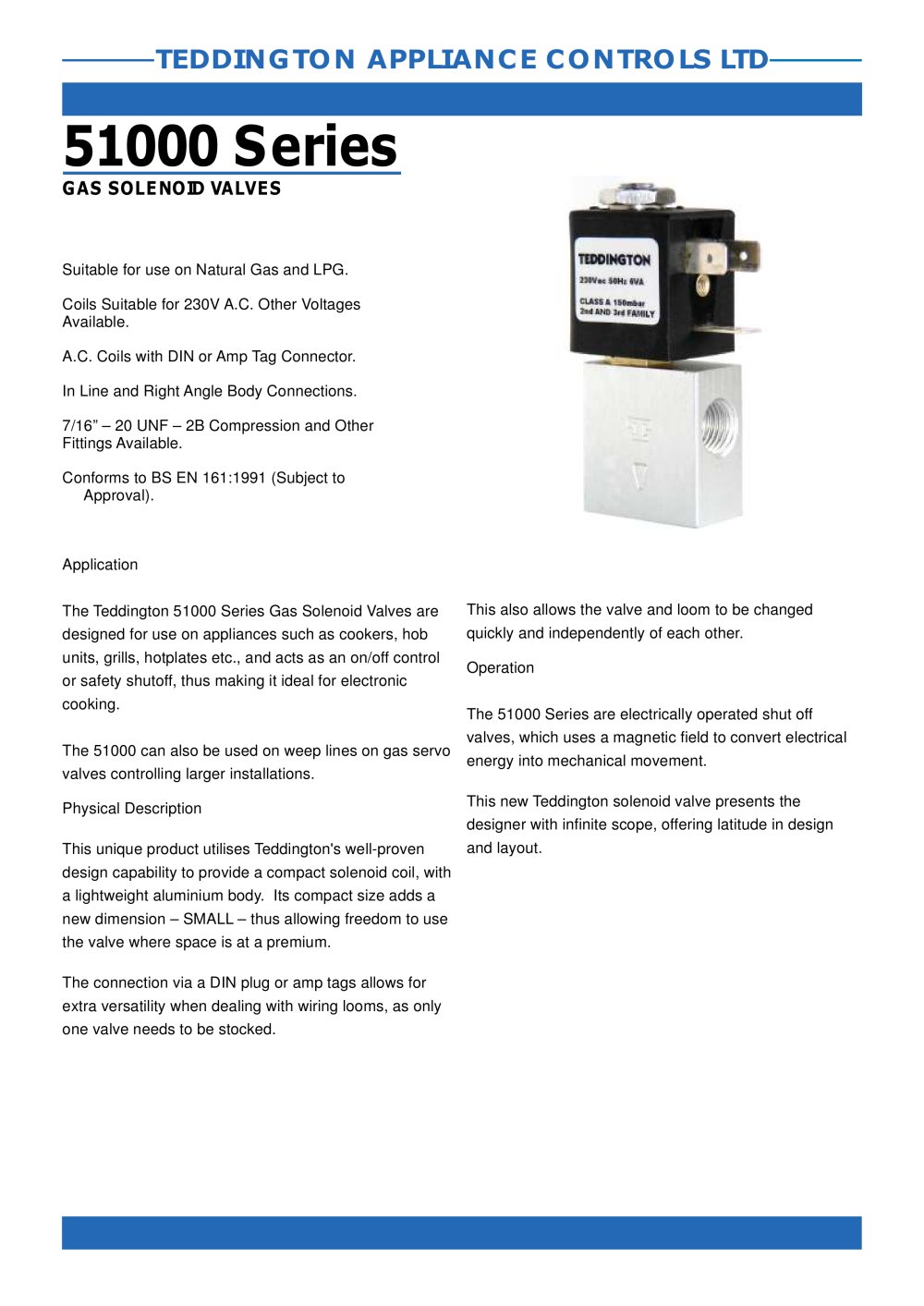 51000 Solenoid Valve - Teddington Controls