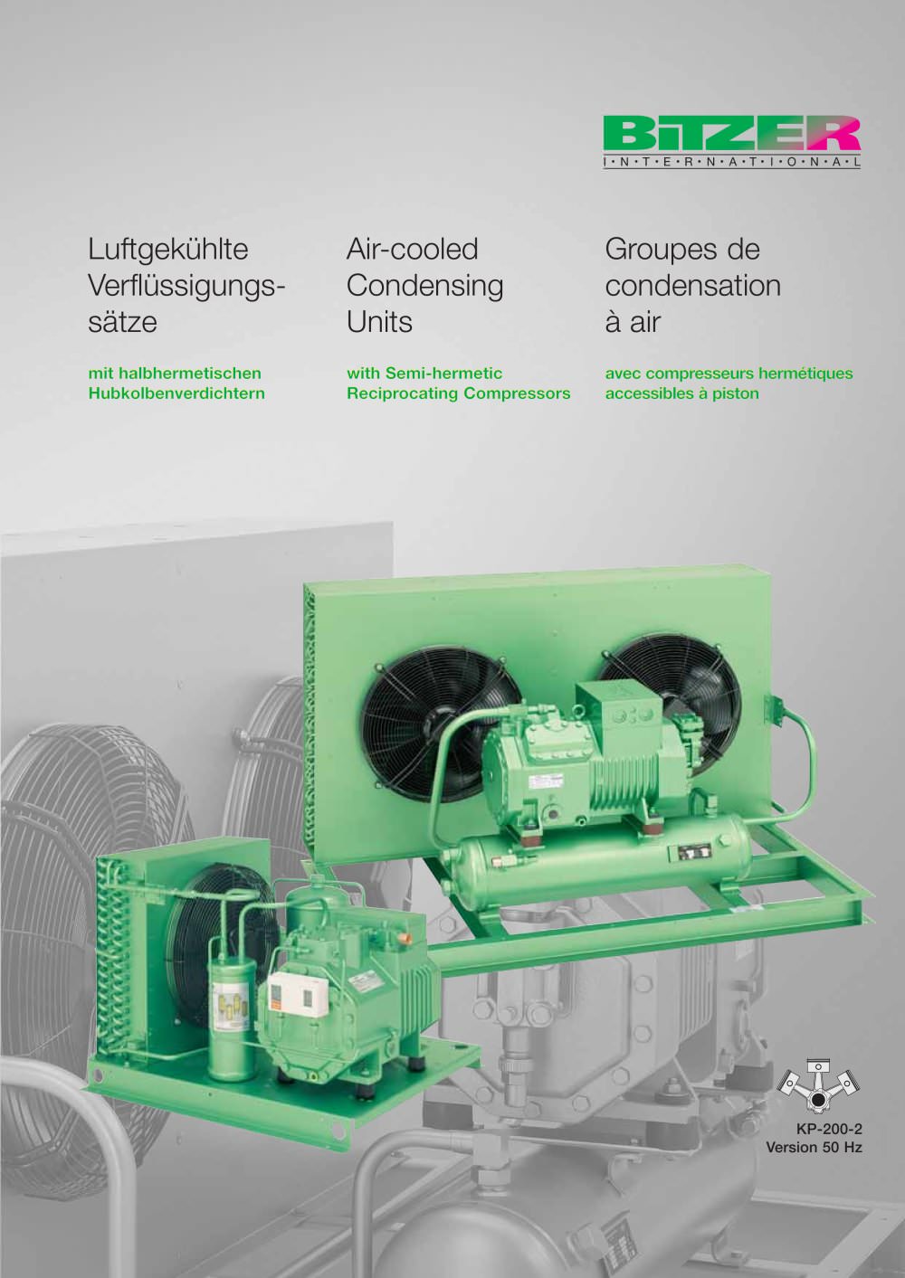 Air-cooled Condensing Units with Semi-hermetic Recip. Compr. KP-200-2 - BITZER