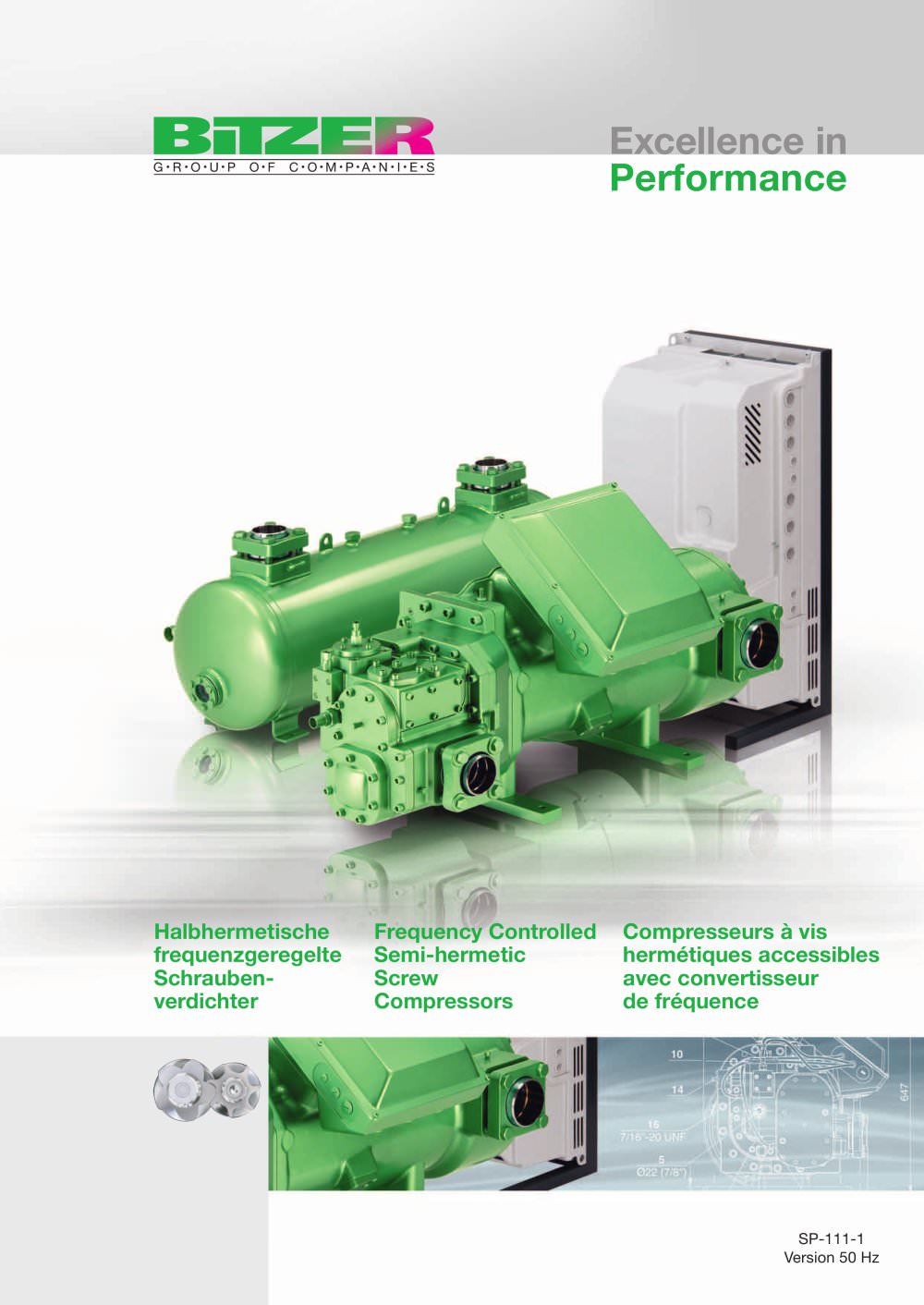Frequency Controlled Semi-hermetic Screw Compressors  SP-111-1 - BITZER