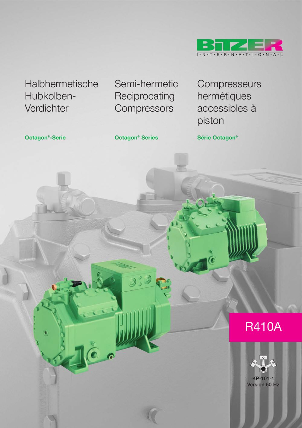 Semi-hermetic Recip. Compressors - Octagon Series KP-101-1 - BITZER