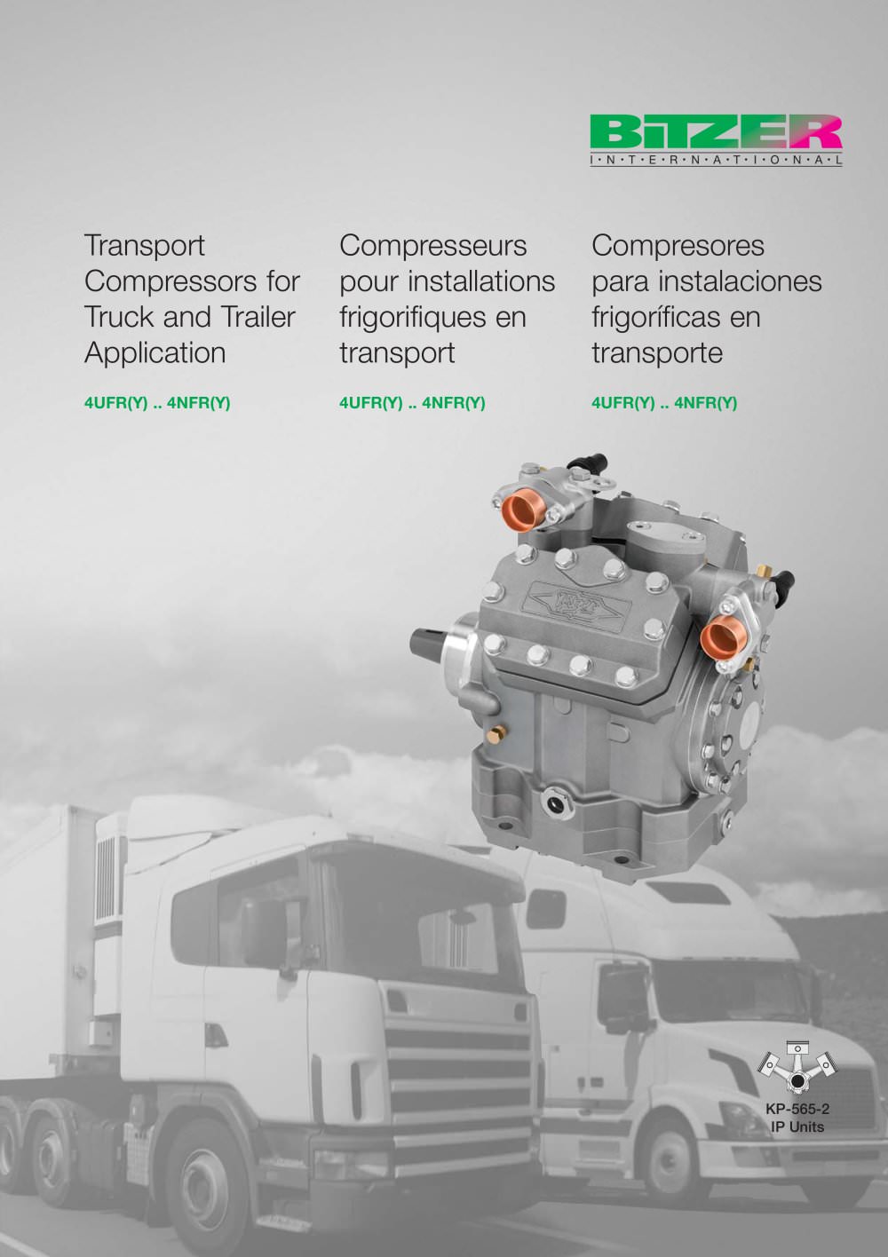 Transport Compressors for Truck and Trailer Application 4UFR..4NFR (IP-Units)  KP-565-2 - BITZER