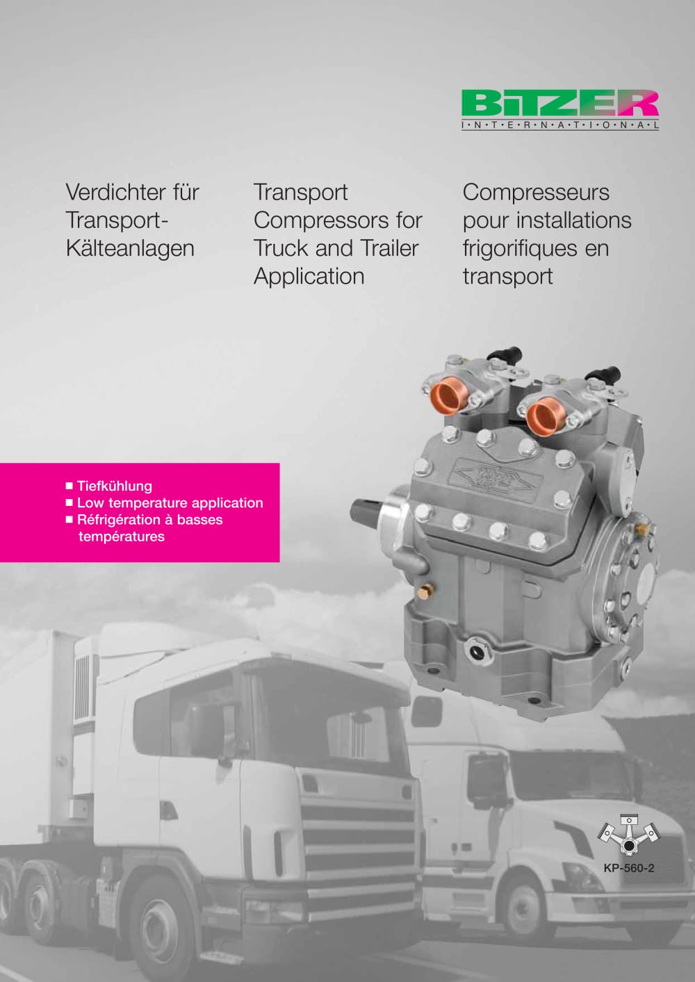 Transport Compressors for Truck and Trailer Application  KP-560-2 - BITZER