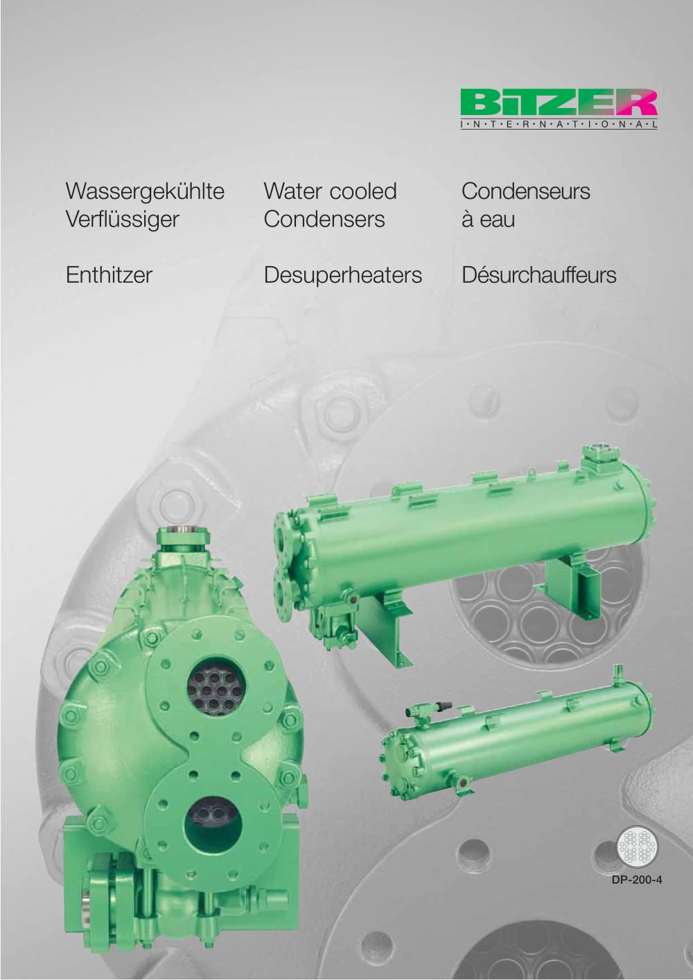 Water cooled Condensers, Desuperheaters  DP-200-4 - BITZER