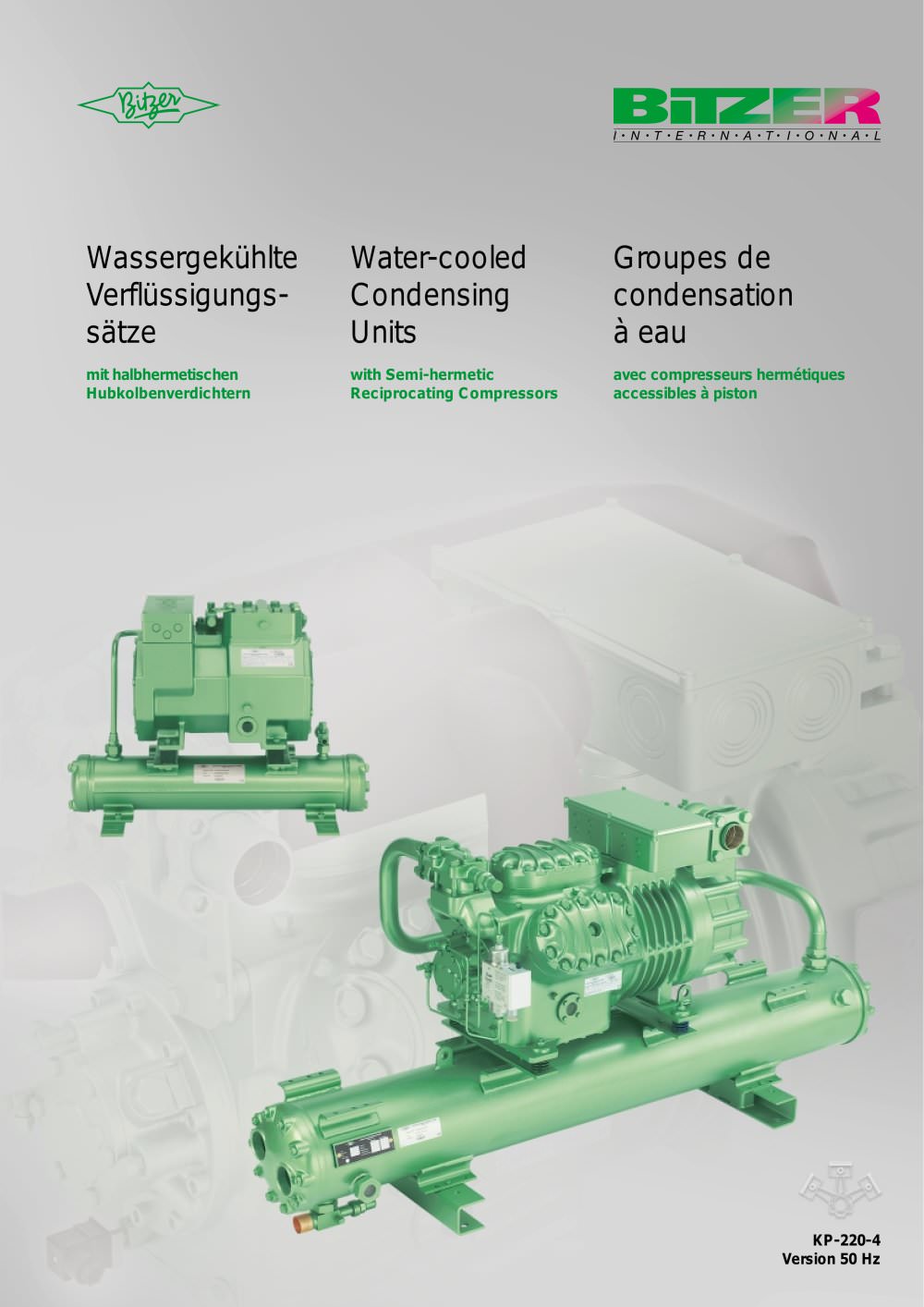 Water-cooled Condensing Units with Semi-hermetic Recip. Compr. KP-220-4 - BITZER