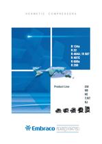 EM, NB, NE, T/NT, NJ for R 134a, R 22, R 404A/R 507, R 407C, R 600a and R 290  Compressors Catalog