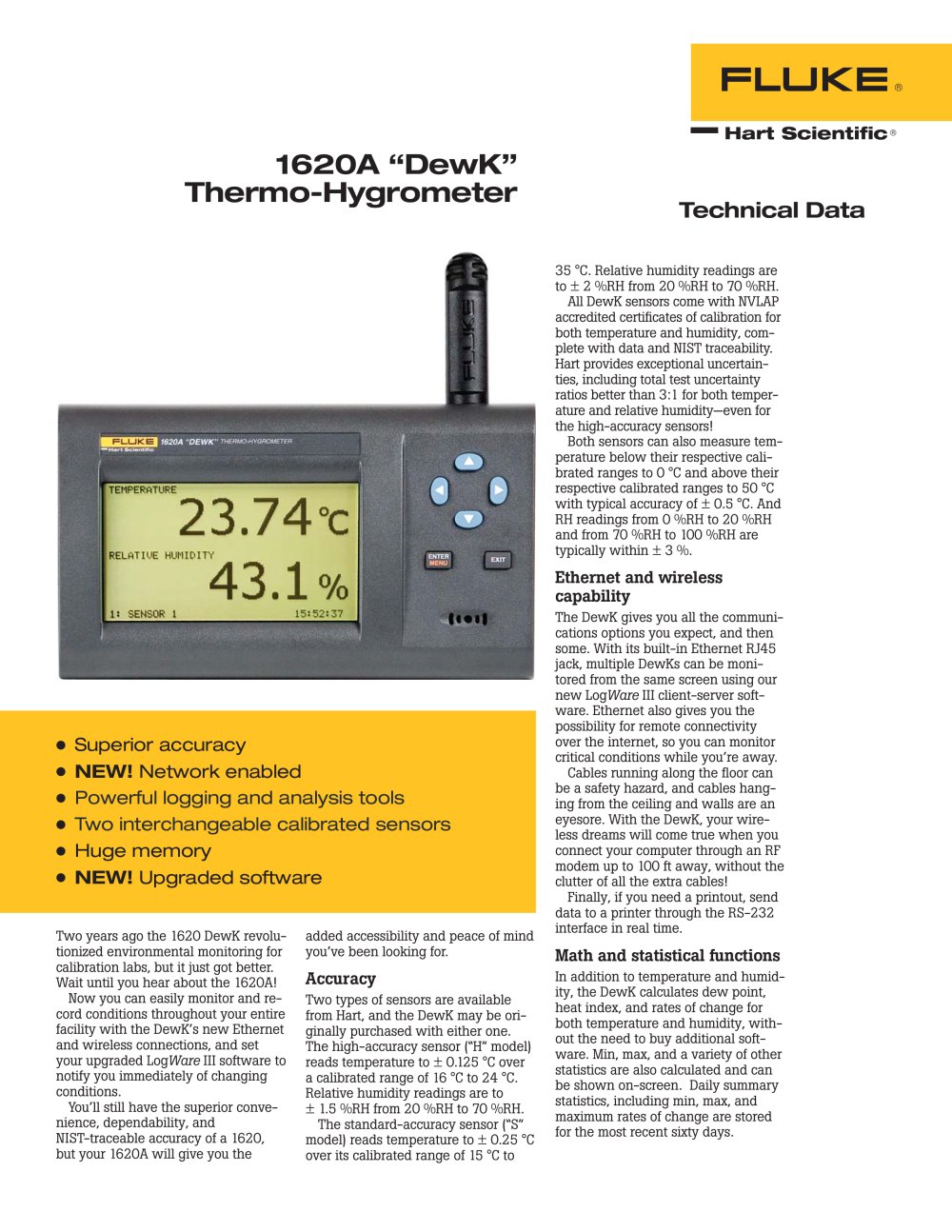 The �DewK� Thermo-Hygrometer - Fluke Calibration Instruments - Hart Scientific