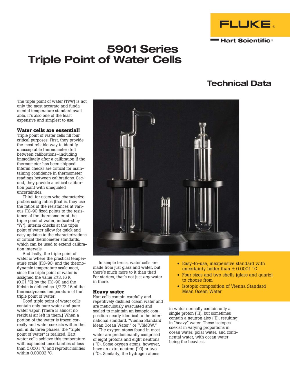 Triple Point of Water Cells - Fluke Calibration Instruments - Hart Scientific