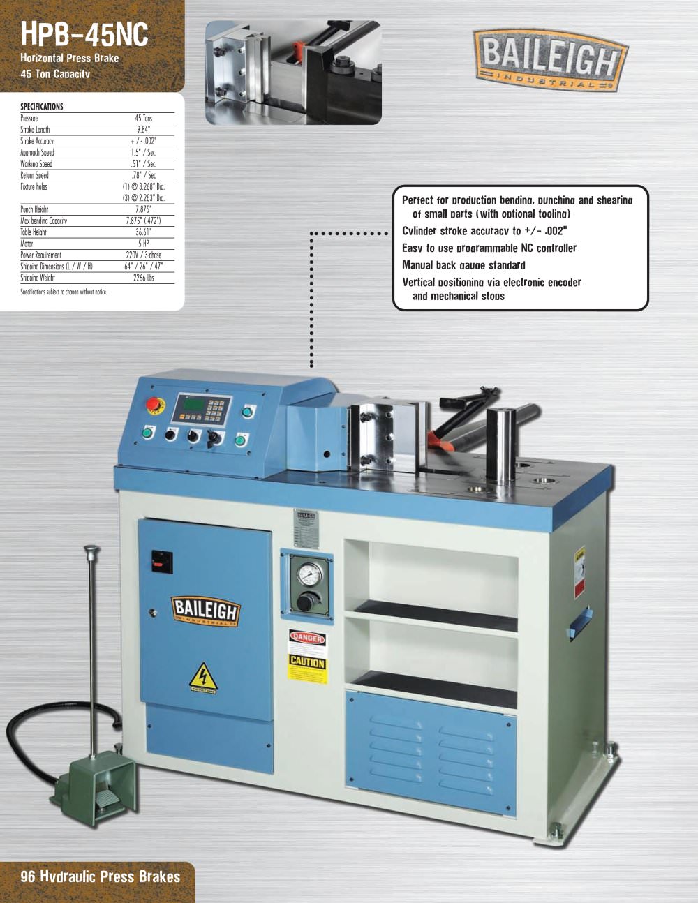 Hydraulic Press Brake-Fuller - Baileigh Industrial