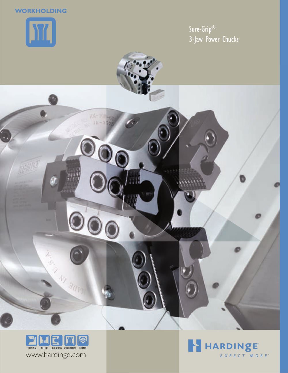 Sure-Grip 3-Jaw Power Chucks - Hardinge Workholding