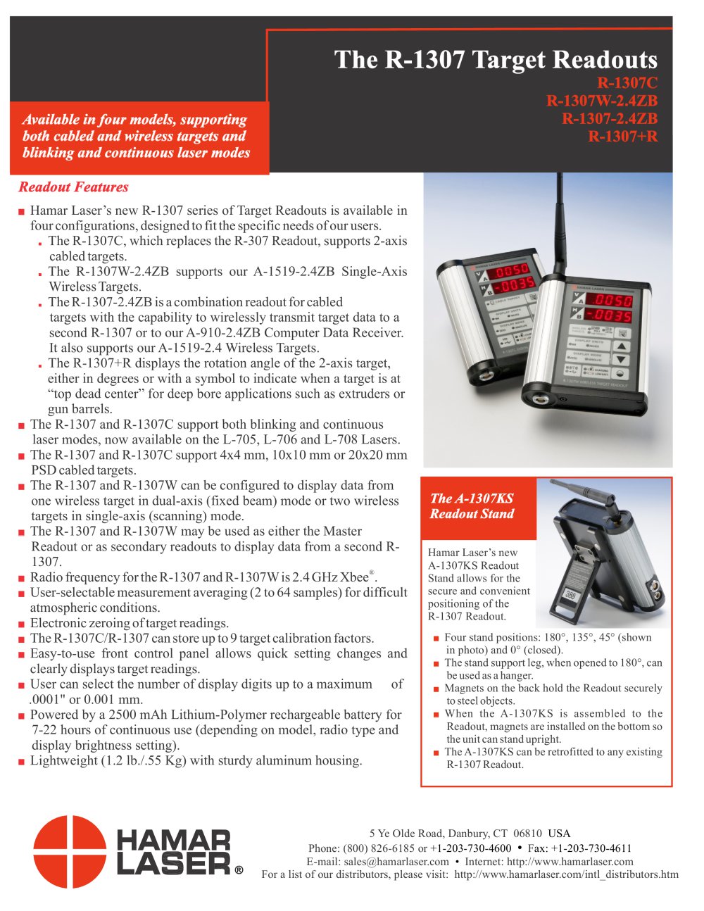 R-1307 Digital Readouts - Hamar Laser