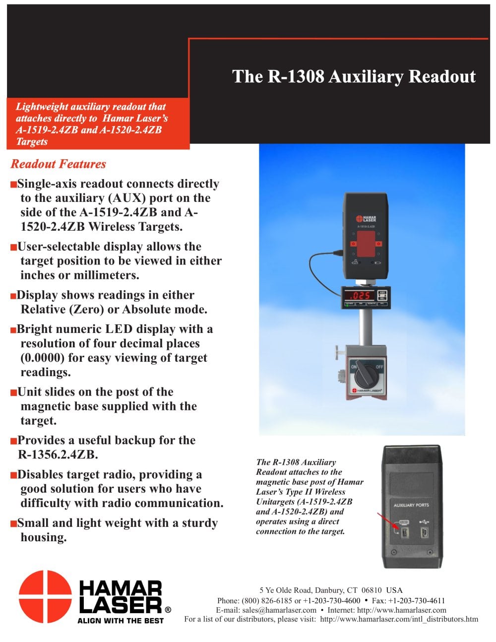 R-1308 Auxiliary Readout - Hamar Laser
