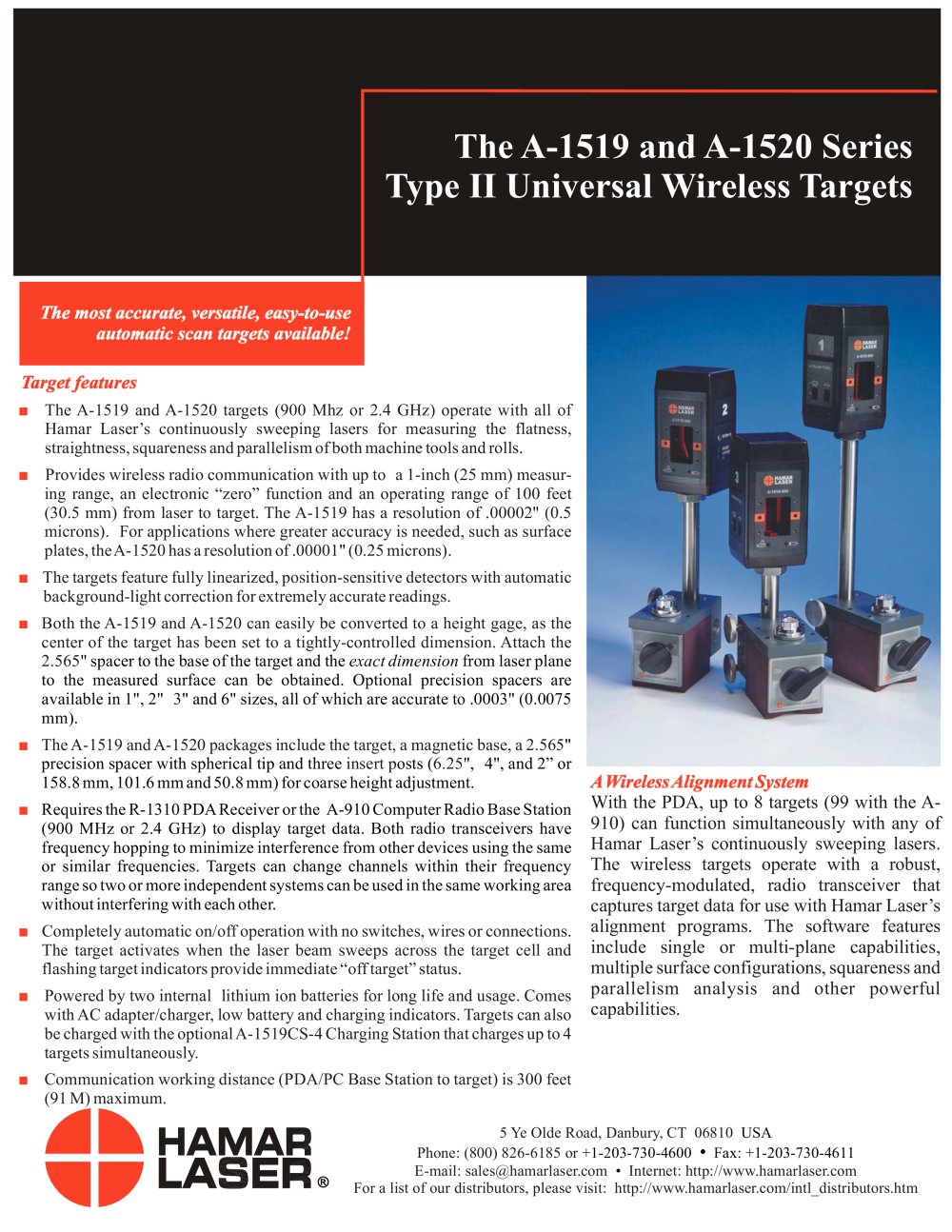 The A-1519 and A-1520 Series Type II Universal Wireless Targets - Hamar Laser