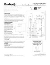 Heat Trace Shower with Eye/Face Wash Unit  Model S19-300T, S19-300B