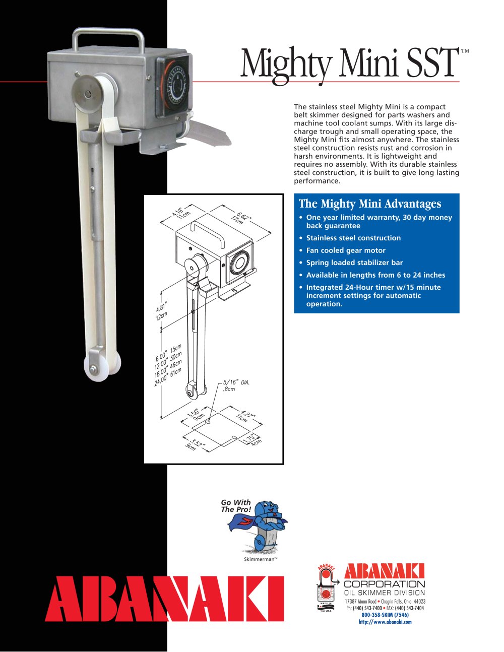 Mighty Mini� SST - Abanaki Oil Skimmer Division