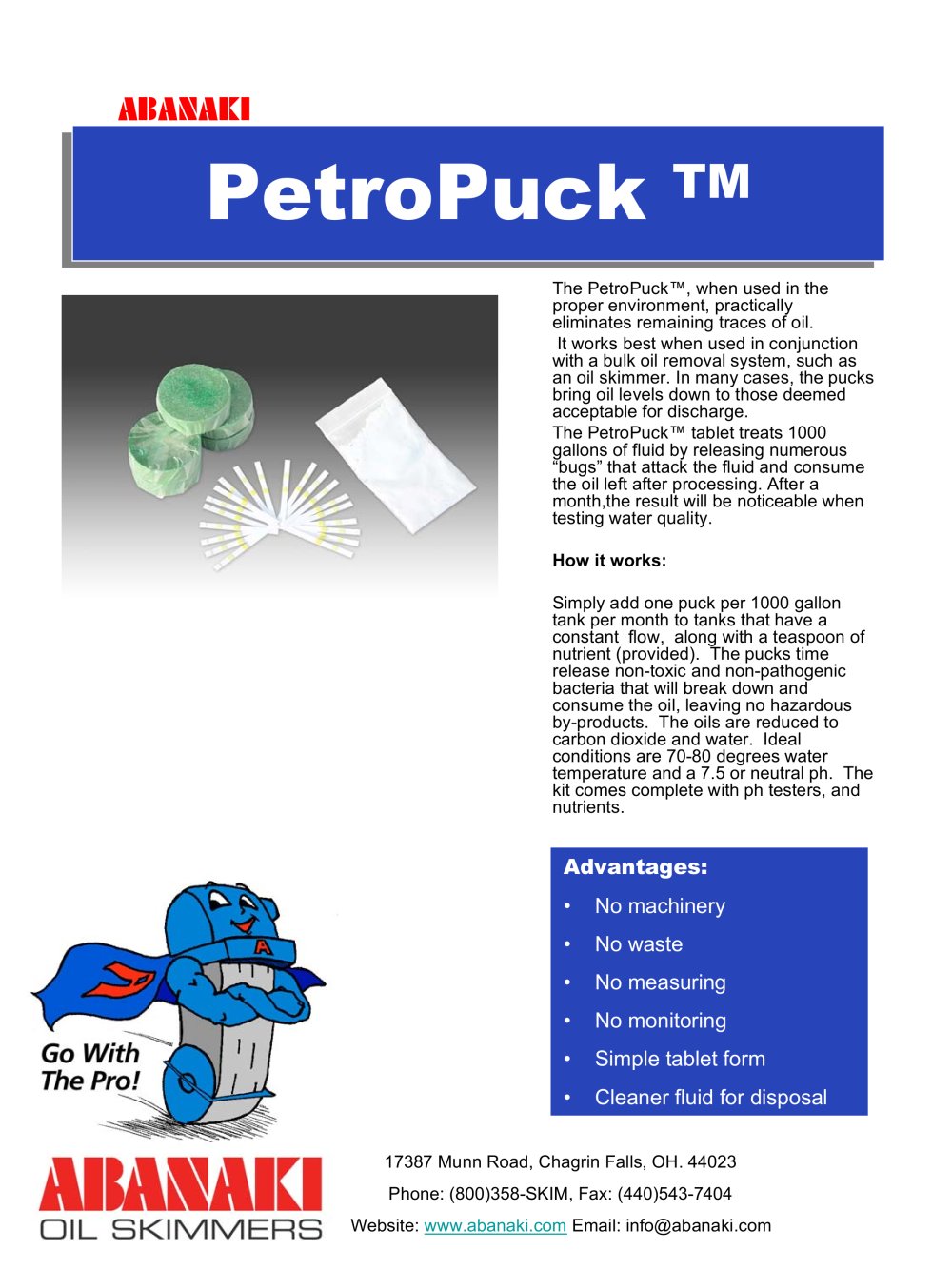 Petro Puck - Abanaki Oil Skimmer Division