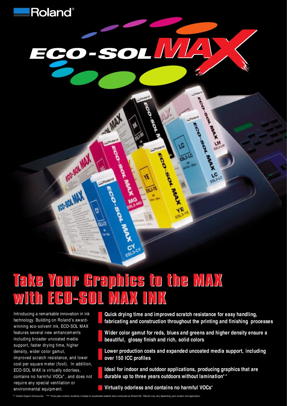 ECO-SOL MAX Ink For Roland Eco-Solvent Printers and Printer/Cutters - ROLAND