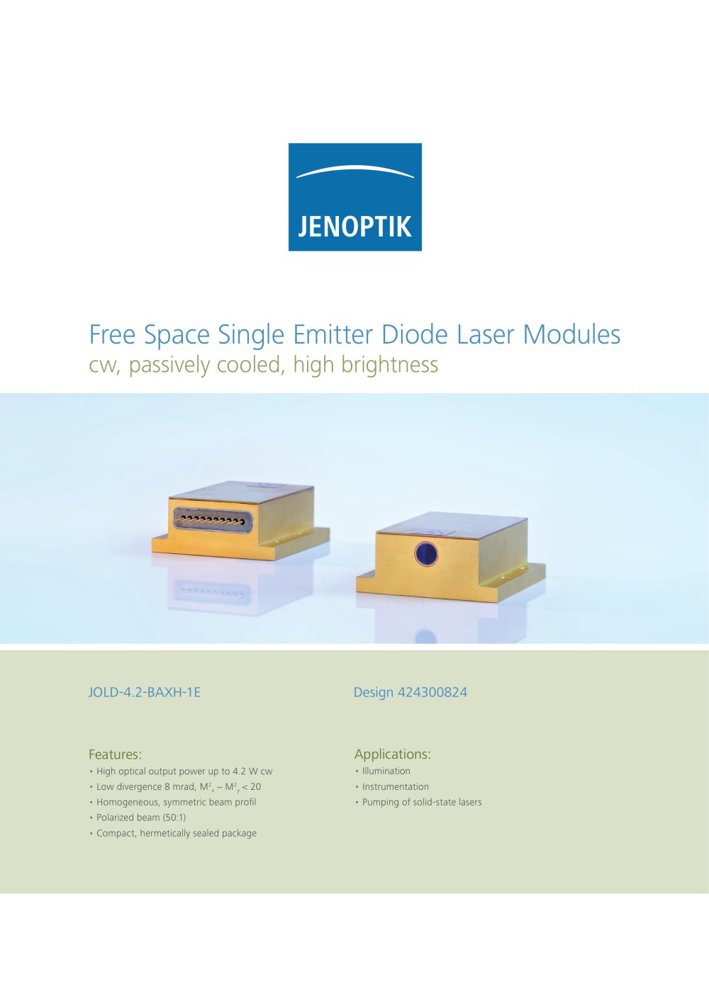 data sheets - diode laser modules - JENOPTIK Laser GmbH