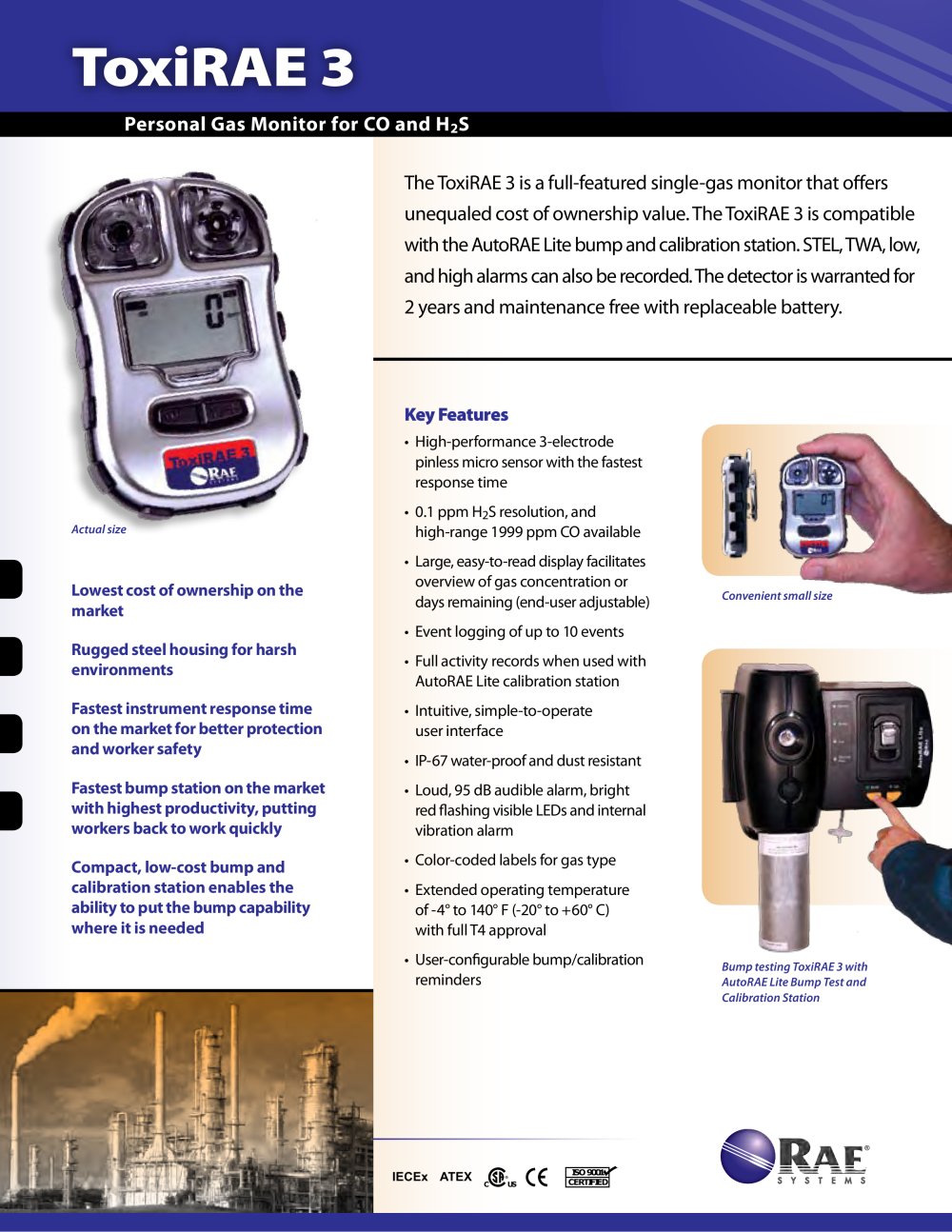 ToxiRAE 3 Datasheet - RAE Systems Inc
