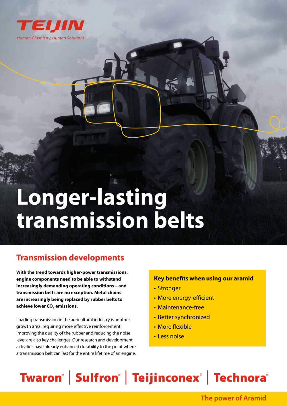 Teijin Aramid transmission belts leaflet - TEIJIN ARAMID