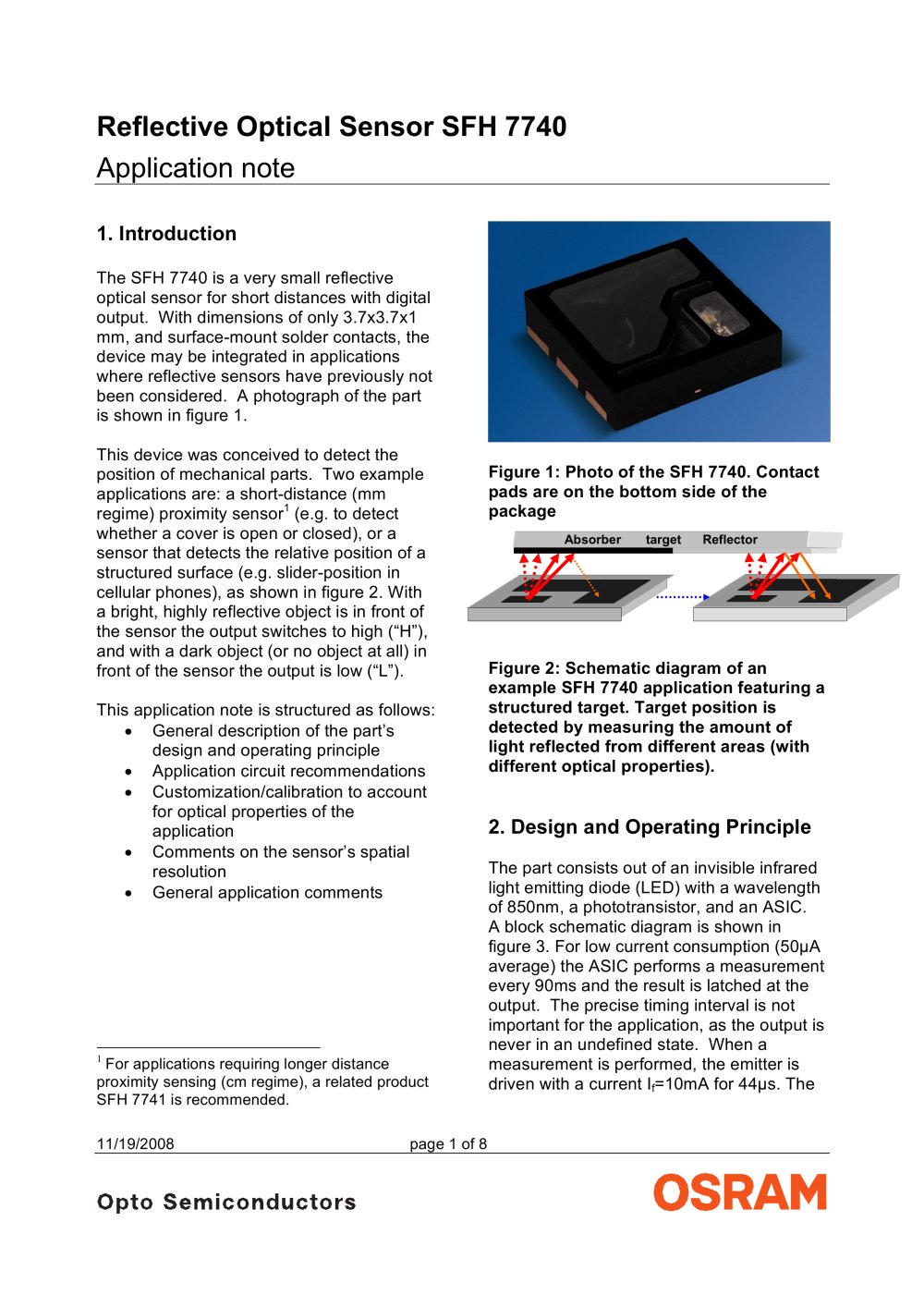 Reflective Optical Sensor SFH 7740 - OSRAM Opto Semiconductors