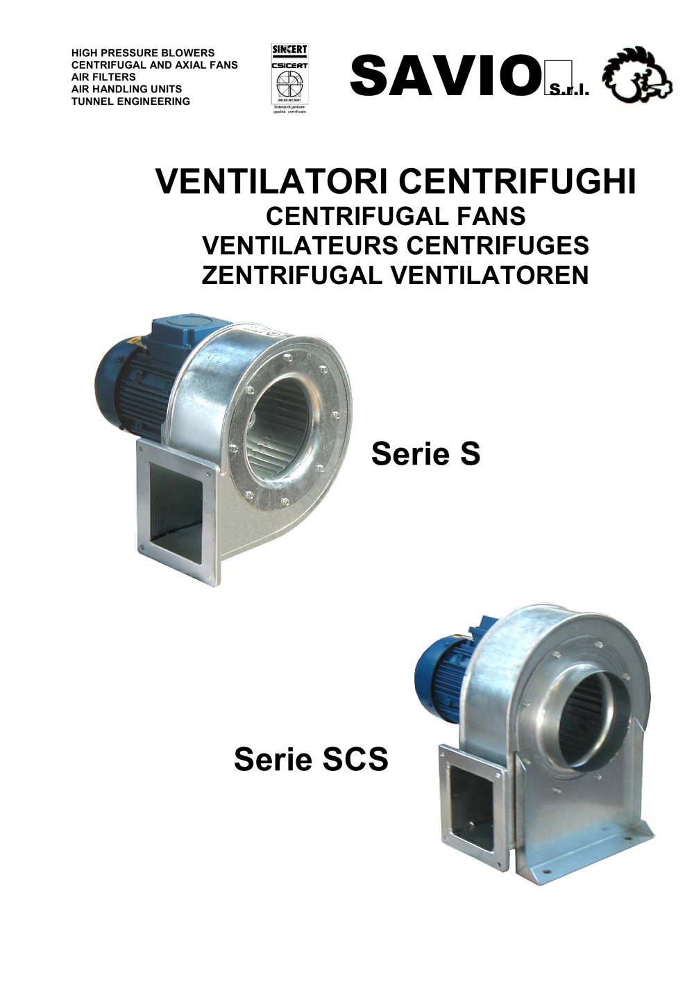 CENTRIFUGAL FANS - SAVIO