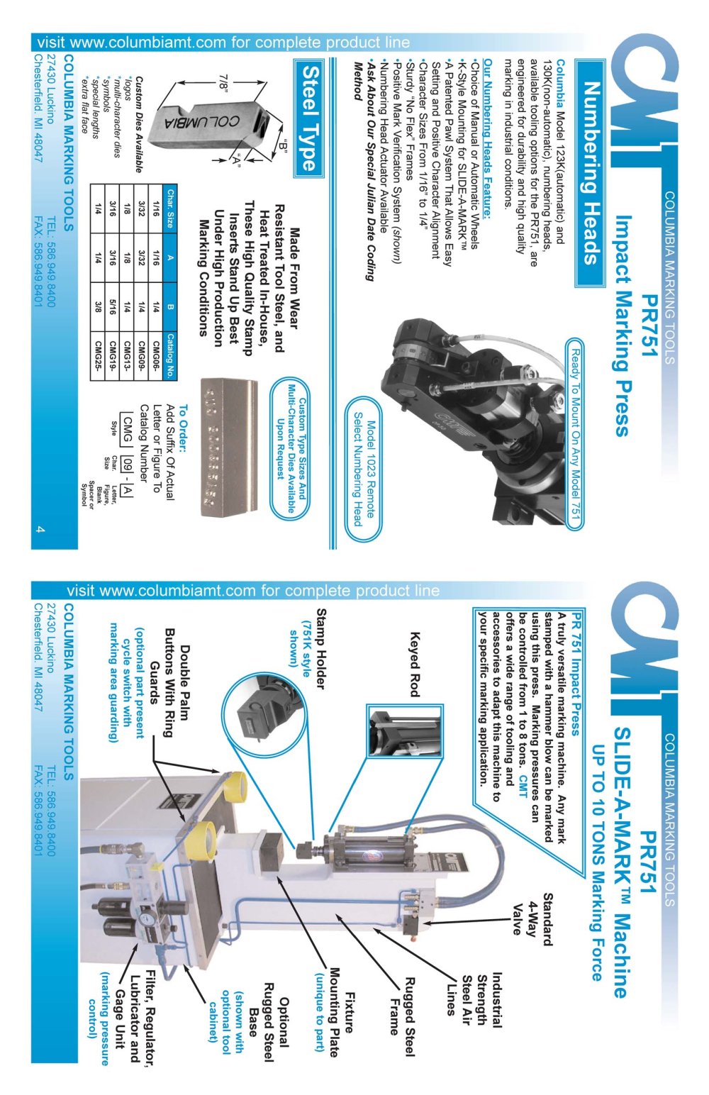 PR751 Slide-a-Mark Machine - Columbia Marking Tools