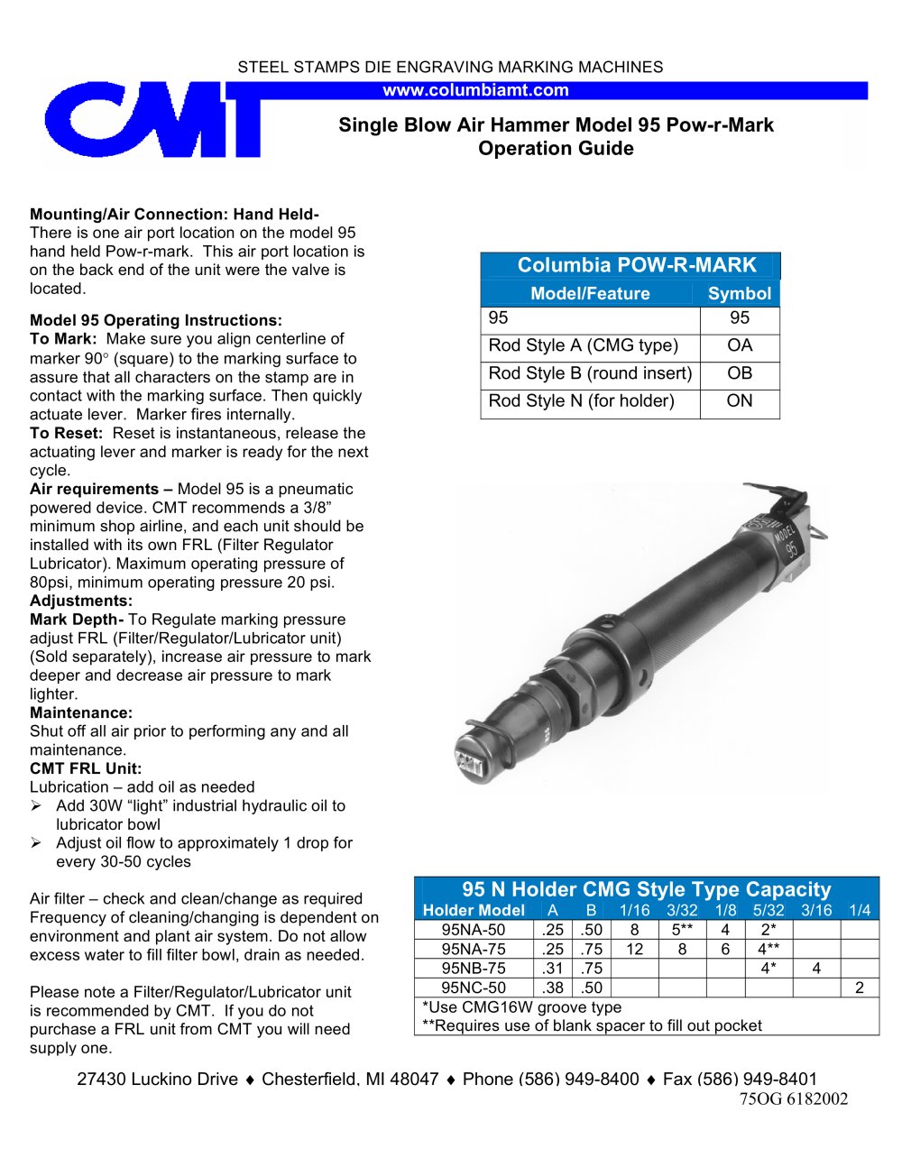 Columbia Marking Tools - 2507, 5772, 165077, 2762, 14292, 14476, 14014