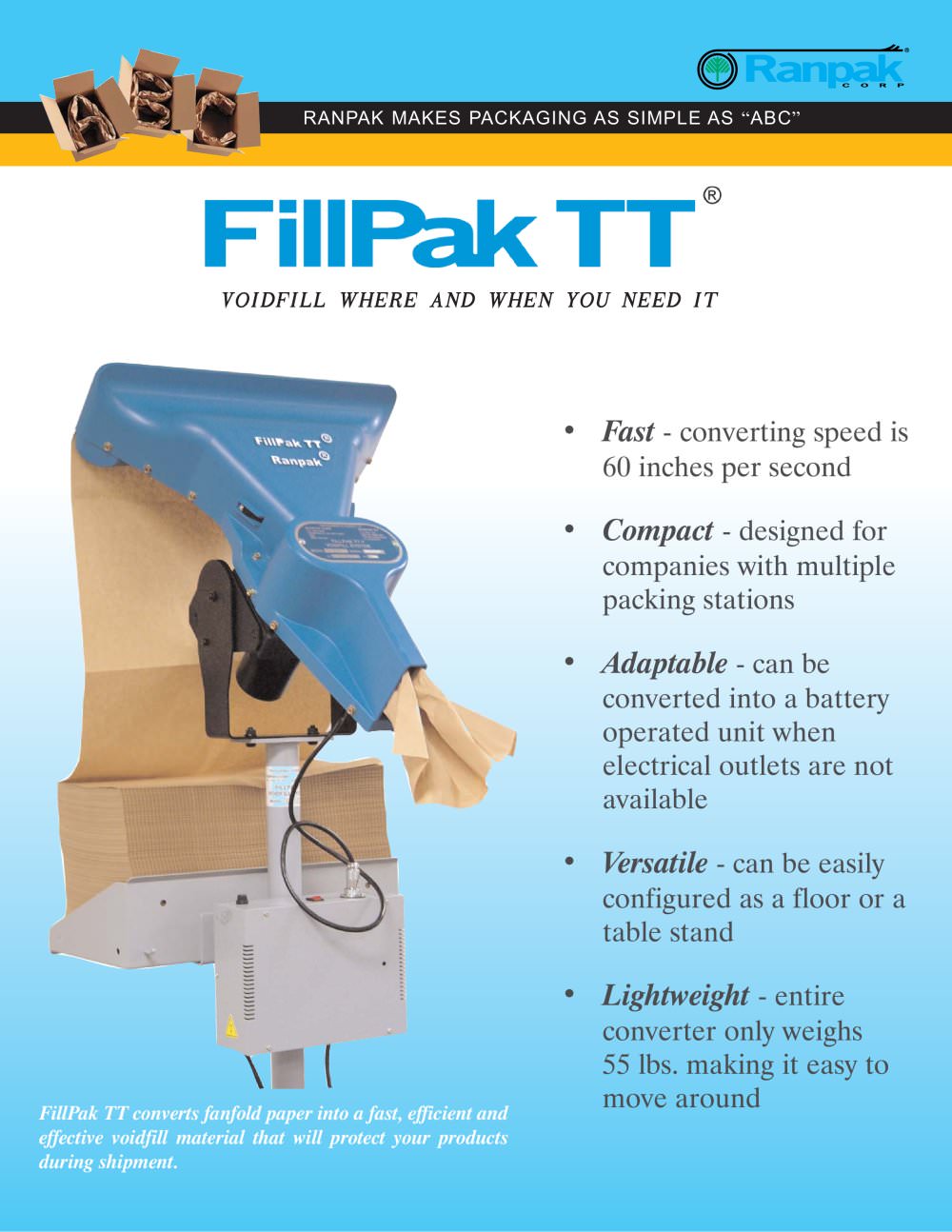 FillPak TT&reg; Converter - Ranpak
