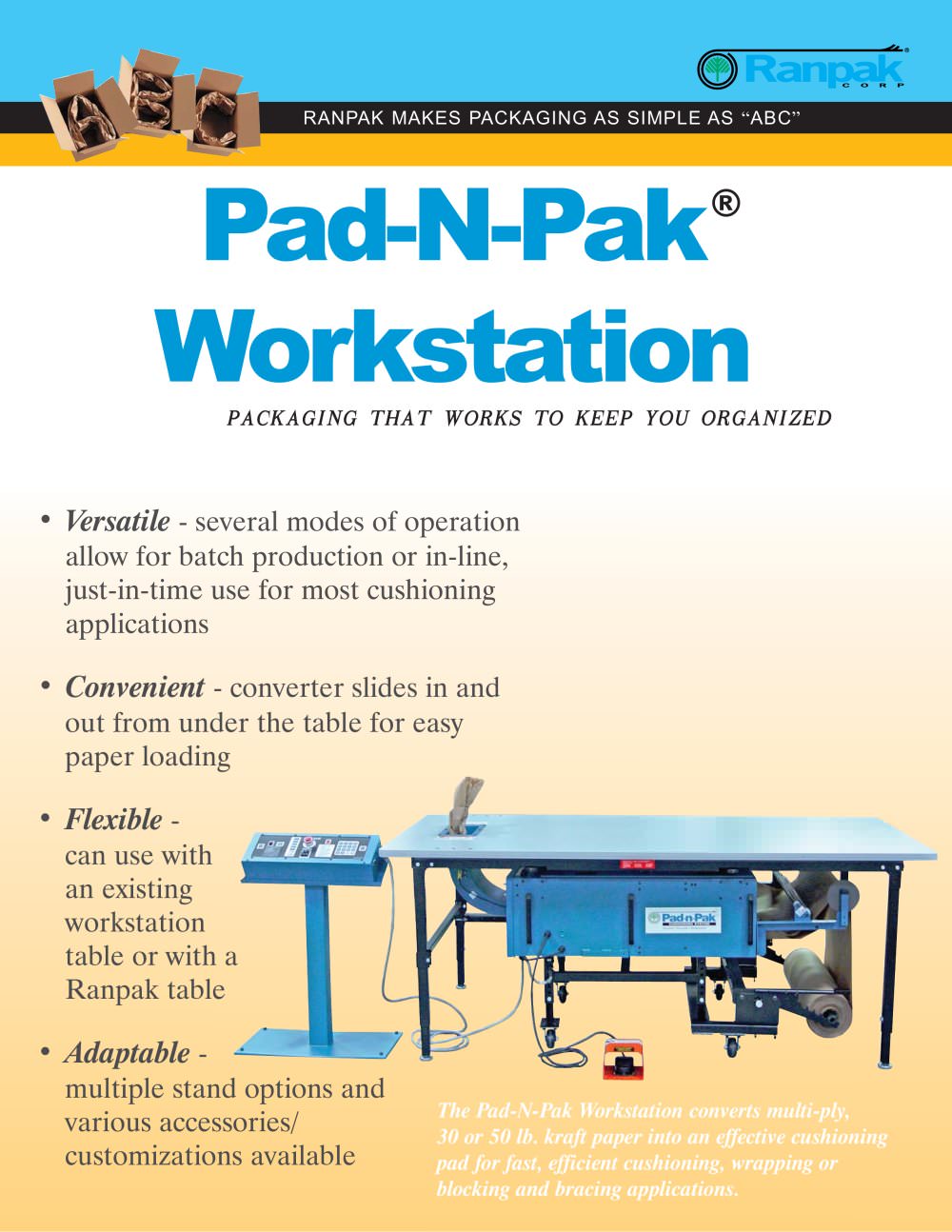 PadPak&reg; Pad-N-Pak&reg; Workstation - Ranpak