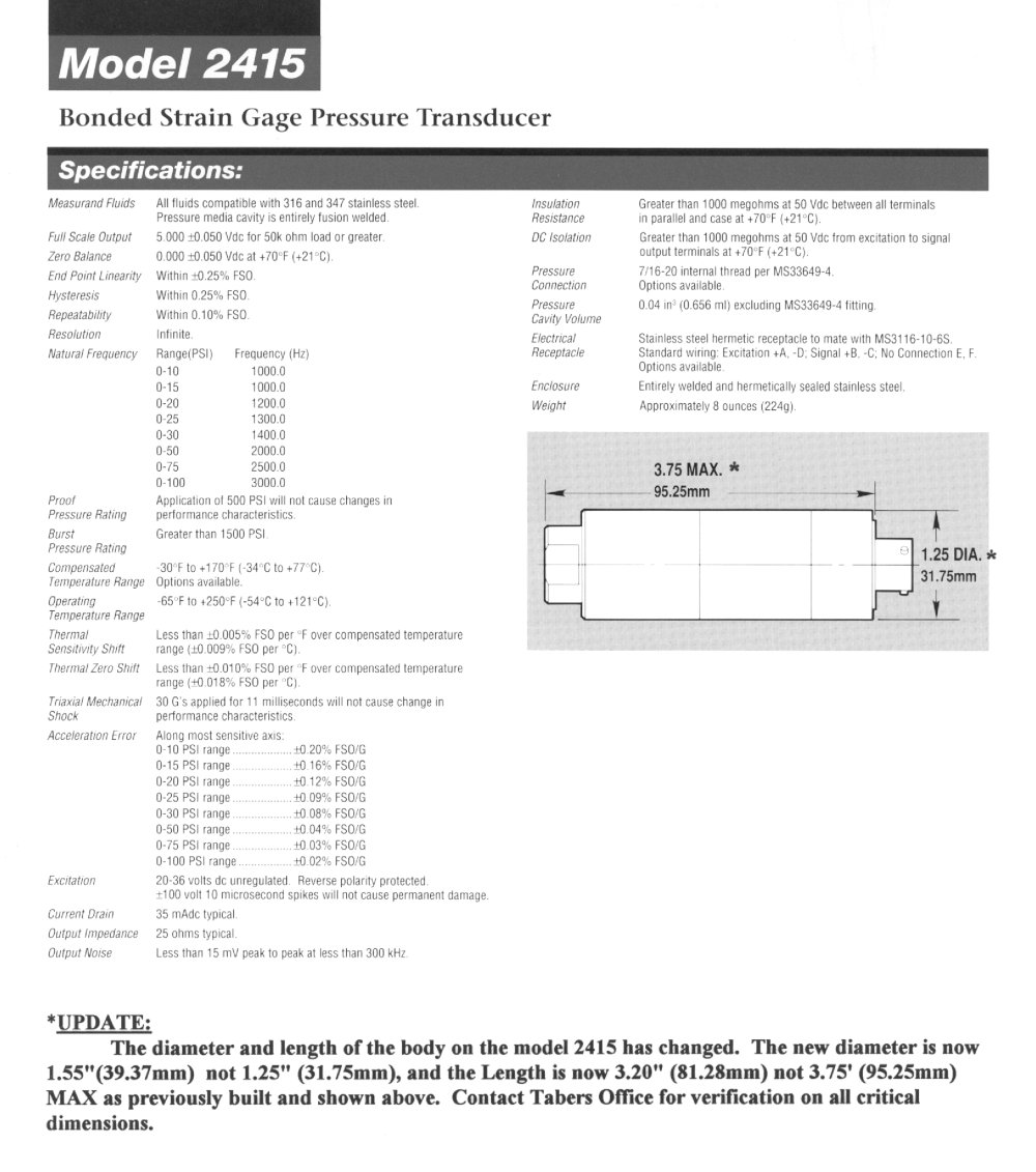 Discontinued Transducer Model 2415 - Taber Industries