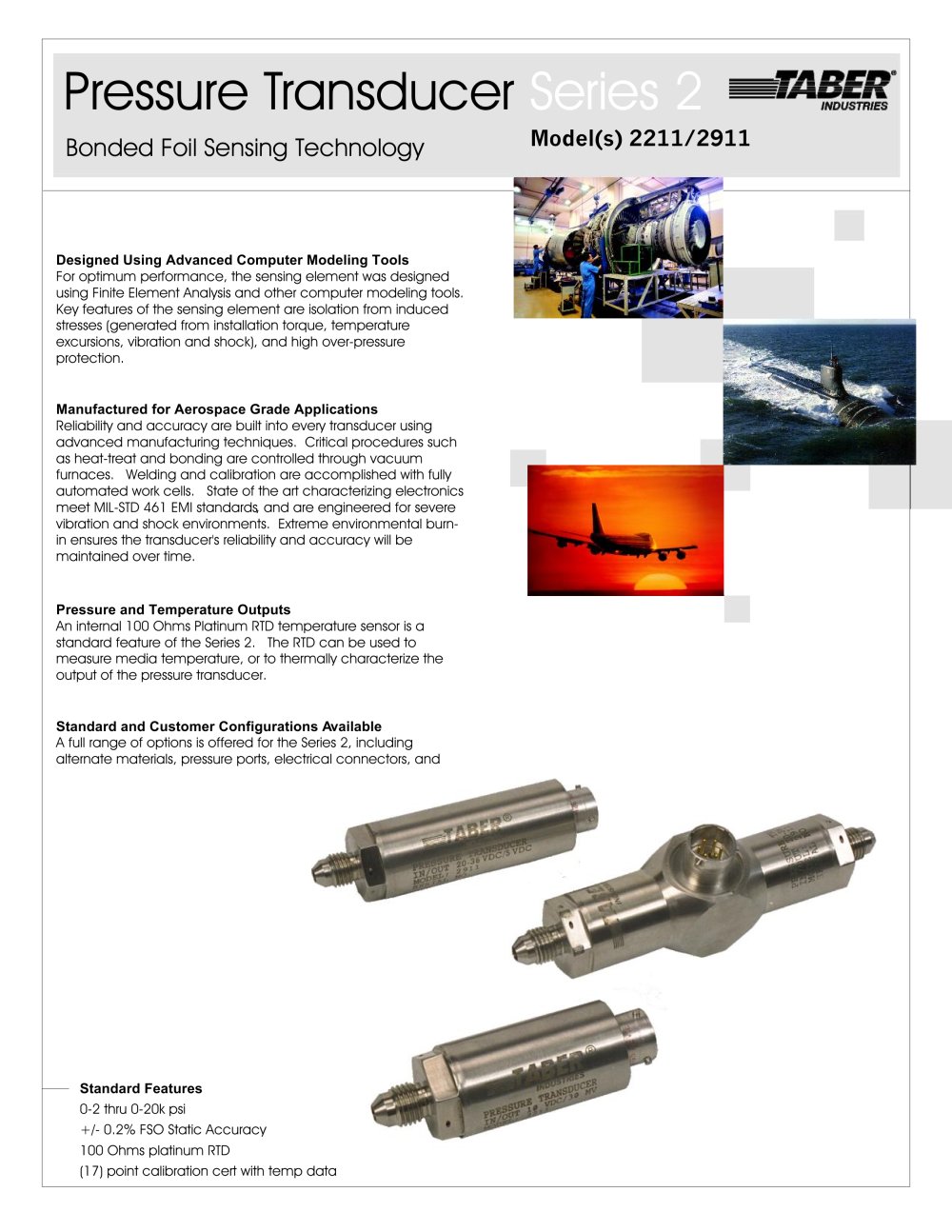 Taber Aerospace Transducers Model 2211 - Taber Industries
