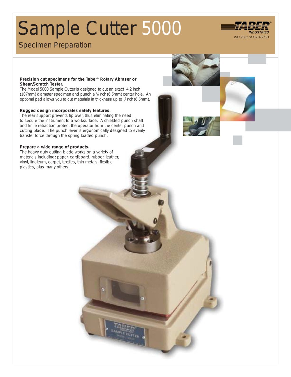 TABER Sample Cutter (for Taber Abraser) - Taber Industries