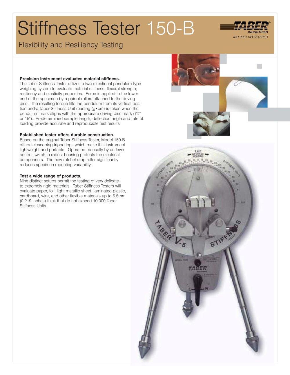 TABER Stiffness Tester (Model 150-B) - Taber Industries