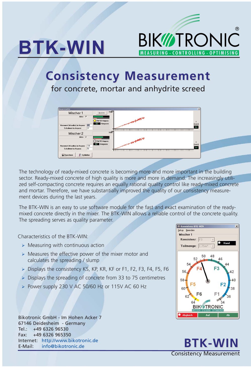 Consistency Measurement BTK-WIN - Bikotronic