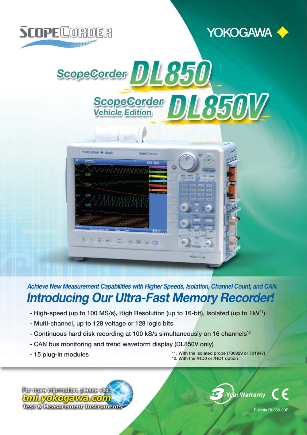DL850/DL850V SCOPECORDER - YOKOGAWA Europe