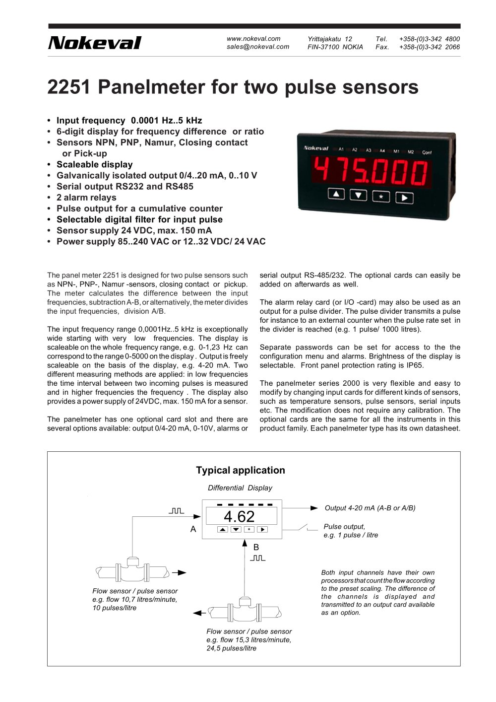 2251 Panelmeter - Nokeval